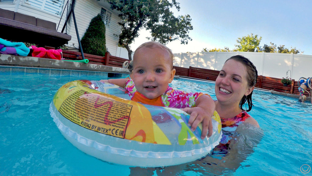 Gwen and Ally in Swimming Pool