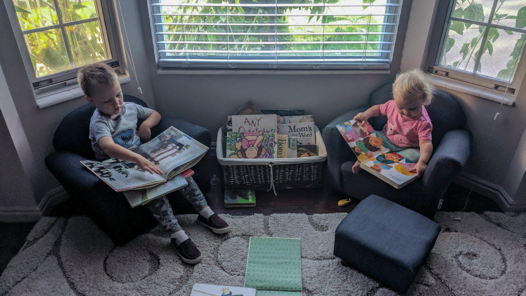 Charlie and Gwen reading